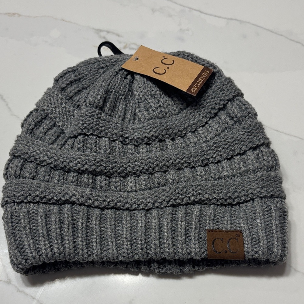 C.C Charcoal Knit Beanie - Picture 2 of 5